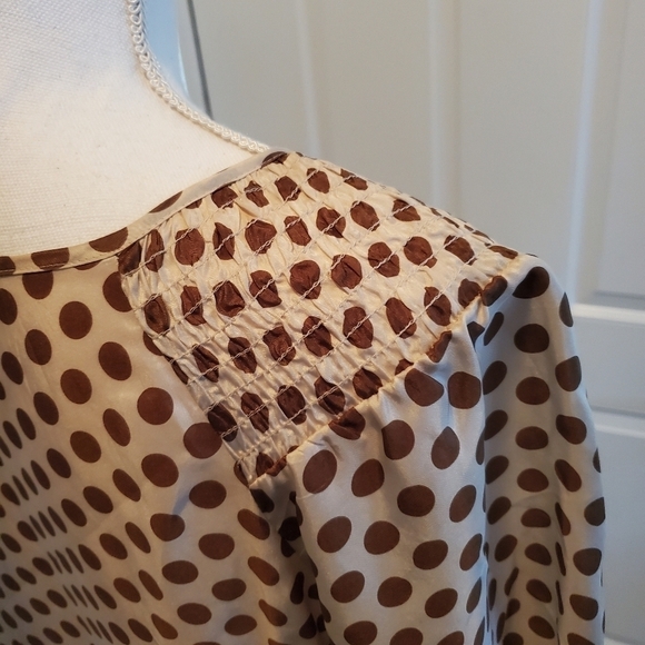 BCBGMAXAZRIA Shift Dress Small 100% Silk Polka dot Long sleeve Lightweight - Picture 9 of 11